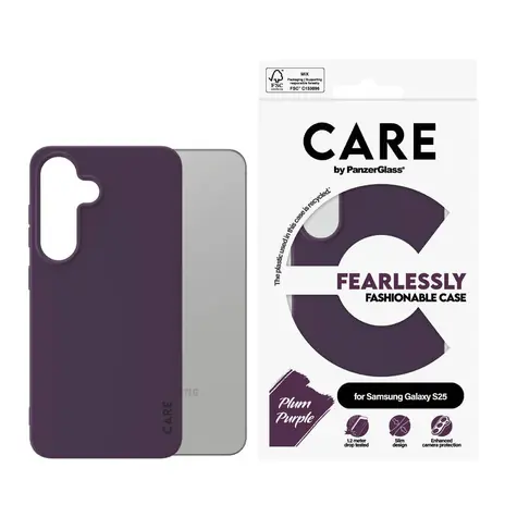 PanzerGlass CARE kryt Samsung Galaxy S25 Fearlessly fialový (Plum Purple)