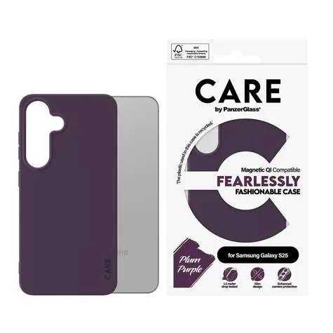 PanzerGlass CARE kryt Samsung Galaxy S25 Fearlessly fialový (Plum Purple) QI