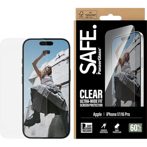 PanzerGlass SAFE Apple iPhone 17/16 Pro s instalačním rámečkem