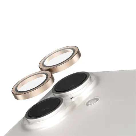 PanzerGlass SAFE Camera Apple iPhone 16/16 Plus třpytivě zlaté Hoops 