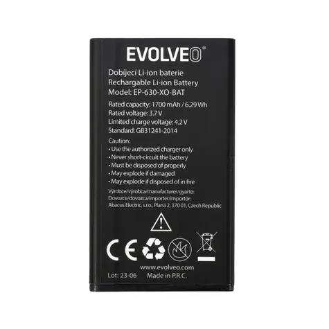 EVOLVEO originální baterie pro EasyPhone XO EP-630 / 1700 mAh