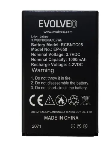 EVOLVEO originální baterie pro EasyPhone XG EP-650 /  1000 mAh
