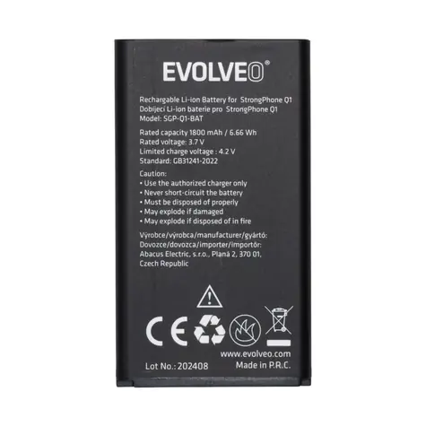 EVOLVEO originální baterie pro MaxPhone A1 / StrongPhone Q1/Z4/W4 / 1800 mAh