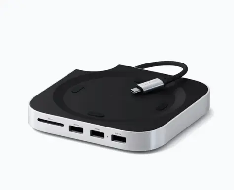 Satechi Mac Mini M4 Stand & Hub s SSD Enclosure bílá / USB-C / 3xUSB-A / pro M.2 SSD