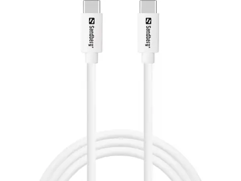 Sandberg SAVER USB-C Cable 1M 65W bílá / nabíjecí kabel USB-C na USB-C