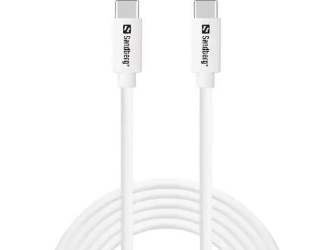 Sandberg SAVER USB-C Cable 2M 65W bílá / nabíjecí kabel USB-C na USB-C