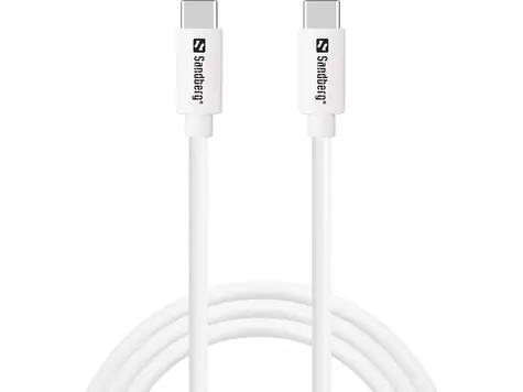 Sandberg USB-C Charge Cable 1M 65W bílá / nabíjecí kabel USB-C na USB-C