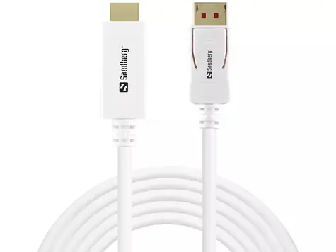 Sandberg DisplayPort 1.4-HDMI 4K60Hz 2m bílá / kabel HDMI 2.0 na DP 1.4