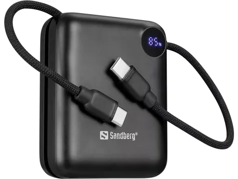 Sandberg Powerbank 10000mAh černá / 1x USB-C + 2x USB-C kabel / PD20W 