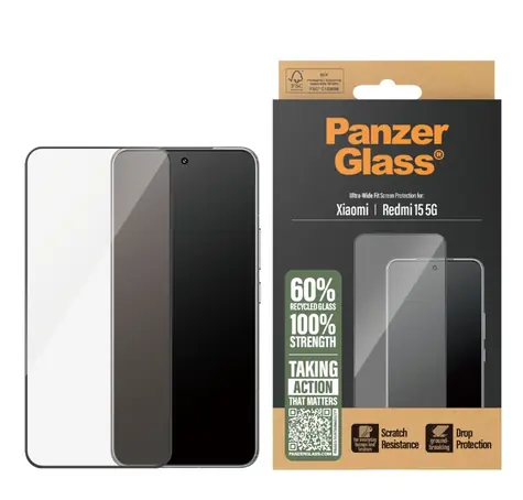PanzerGlass Tvrzené sklo UWF pro Xiaomi Redmi 15 5G černá