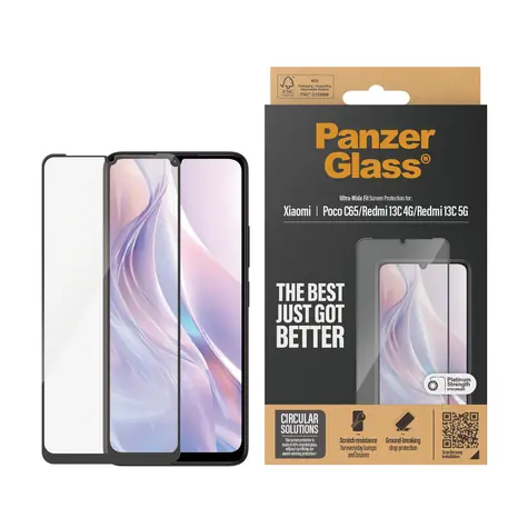 PanzerGlass Tvrzené sklo UWF pro Xiaomi Redmi 13C 5G černá