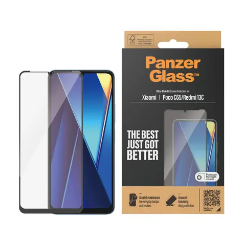 PanzerGlass Tvrzené sklo UWF pro Xiaomi Redmi 13C černá
