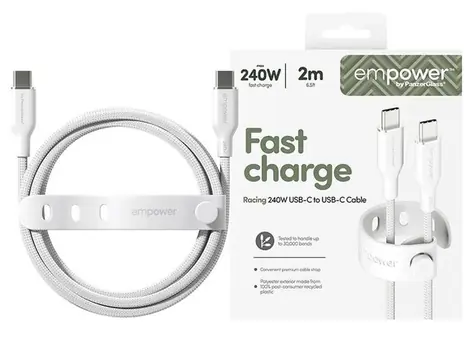 PanzerGlass empower 240W USB-C to USB-C USB 2.0 2M bílá