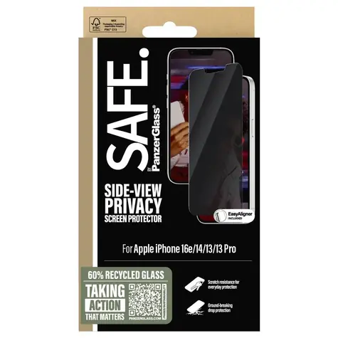 PanzerGlass SAFE Ultra-Wide Fit Privacy Glass pro iPhone 16e/14/13/13 Pro