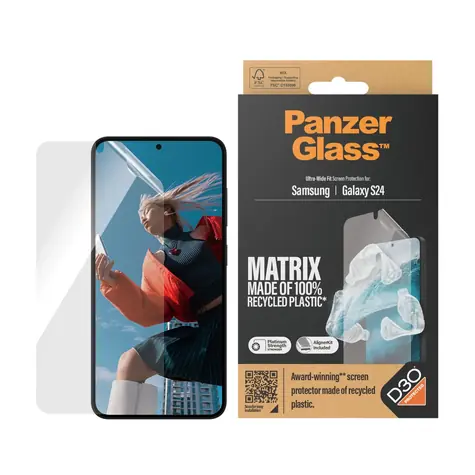 PanzerGlass Ultra-Wide Fit Matrix pro Samsung Galaxy S24 s aplikátorem