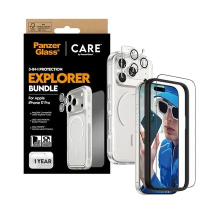 PanzerGlass CARE Flagship Explorer 3v1 pouzdro+sklo+ochrana čoček iPhone 17 Pro
