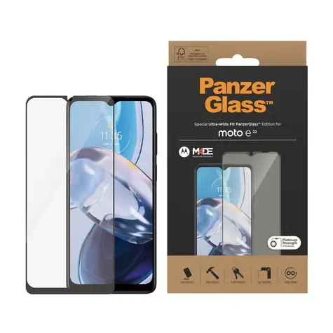 PanzerGlass Tvrzené sklo UWF pro Motorola Moto E22s černá