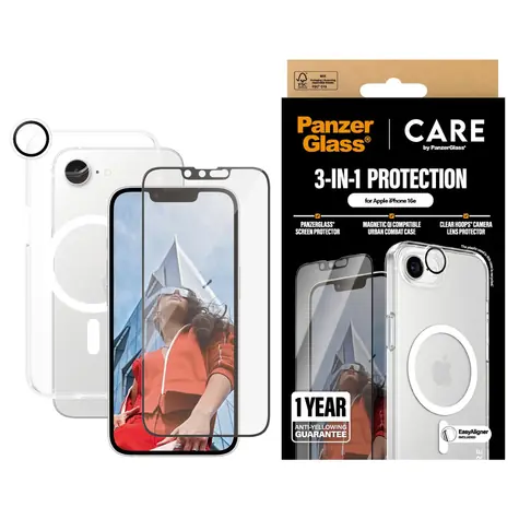 PanzerGlass CARE Flagship 3in1 Bundle iPhone 16e