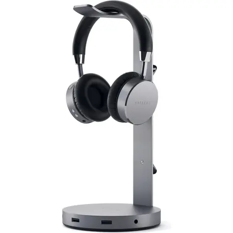 Satechi Headphone Stand Hub šedá / držák sluchátek / hliník