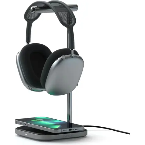 Satechi 2in1 Headphone Stand With Wireless Charger šedá / Stojan pro sluchátka s bezdrátovou nabíječkou / USB-C / hliník