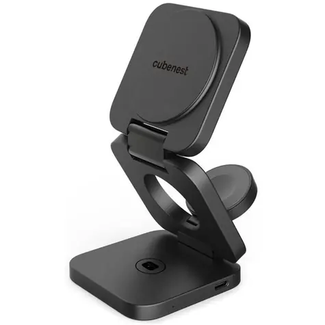 Cubenest 3in1 Magnetic Wireless charger E310 Fold šedá / 3v1 Skládací bezdrátová magnetická nabíječka
