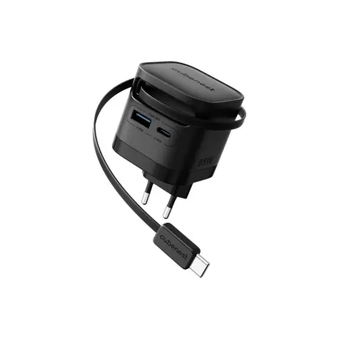 Cubenest PD GaN Adaptér s kabelem 65W S3D2 / USB-C kabel 70 cm / USB-C + USB-A
