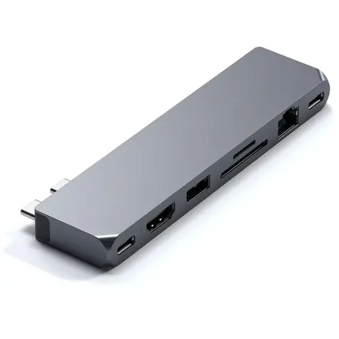 Satechi Pro Hub Max šedá / 2x USB-C / USB-A / 4K HDMI / microSD / SD / Ethernet / 3.5mm jack