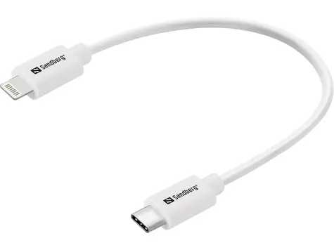 Sandberg USB-C PD to Lightning MFI 0.2M bílá / nabíjecí kabel USB-C na Lightning