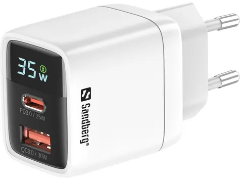 Sandberg 2in1 Charger 35W bílá / Nabíjecí adaptér / 1xUSB-C + 1xUSB