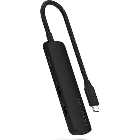 Satechi 4in1 USB-C Slim Multiport černá / adaptér / USB-C / HDMI / 2x USB-A / PD 100 W