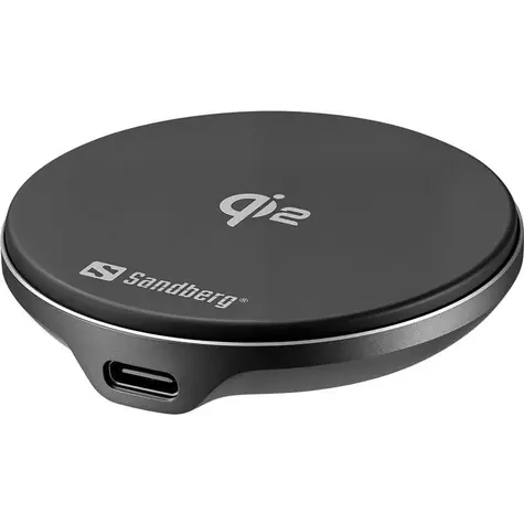 Sandberg Wireless Charger Magnet Qi2 šedá / Bezdrátová nabíječka / 15W 