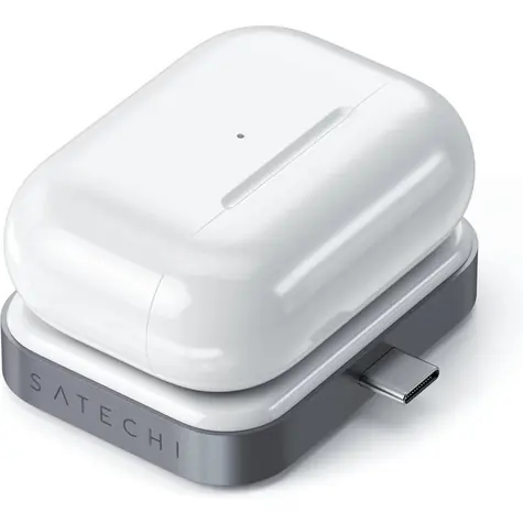Satechi USB-C Wireless Charging Dock for AirPods šedá / Bezdrátová nabíječka pro Apple AirPods / 5W