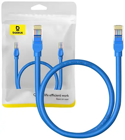 Baseus Cat6 Ethernet RJ45 kabel 0.5m modrá