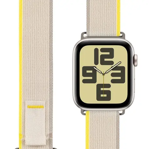 OBAL:ME Textilní Řemínek pro Apple Watch 42-49mm M-L Beige/Yellow