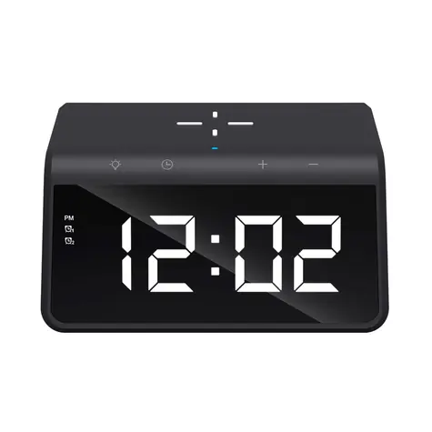 Havit Desk Phone Wireless Charger W320 s digitálními hodinami RGB LED svěálem 15W černý