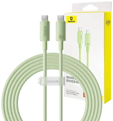 Baseus P10360202631-01 Rychlonabíjecí kabel USB-C na USB-C 2m zelená / 100W 