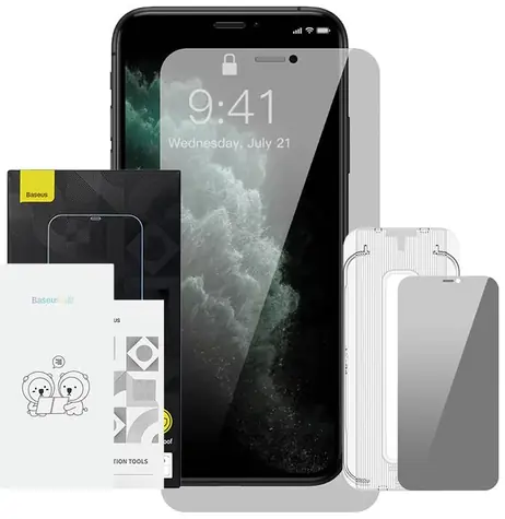 Baseus SGJC110602 Crystal Privacy Tvrzené sklo 0.3 mm pro Apple iPhone X/XS