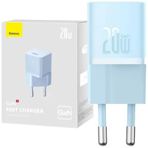 Baseus CCGN050103 GaN5 Miniaturní adaptér modrá / 1x USB-C / 20 W 
