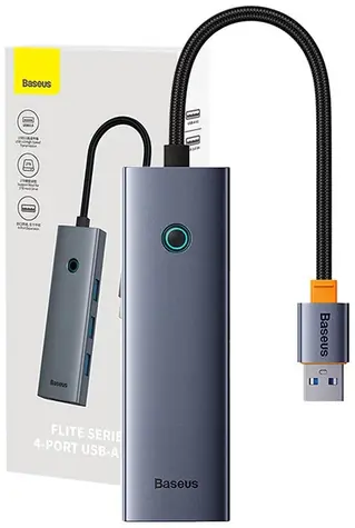 Baseus UltraJoy Rozbočovač 4v1 USB-A do 4xUSB 3.0 šedá