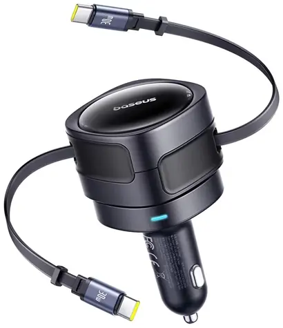 Baseus C00035507121-01 Enjoyment Max nabíječka do auta černá / 2x kabel USB-C / 60W