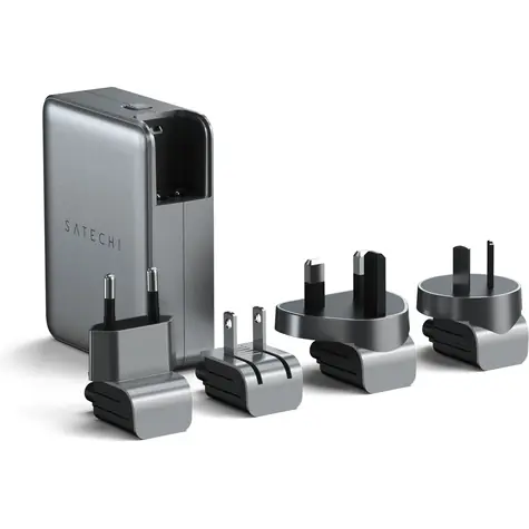 Satechi 145W USB-C GaN Travel Charger šedá / cestovní adaptér / 4x USB-C / PD / univerzální pro 150 zemí