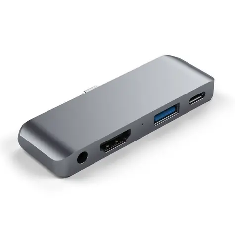 Satechi USB-C Mobile Pro Hub šedá / USB-C / USB-A / HDMI / 3.5mm jack / PD