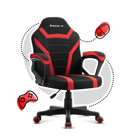 Huzaro Ranger 1.0 MESH červená / Dětská herní židle / nastavitelná / nosnost až 130 kg / látka & síťovina
