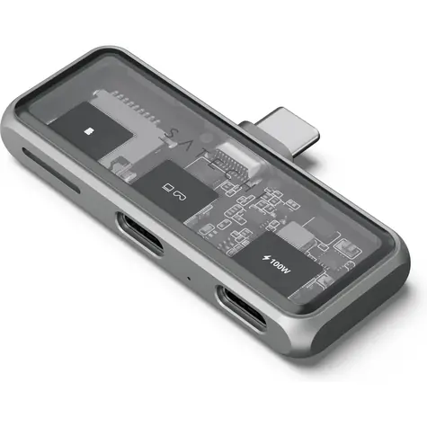 Satechi Mobile XR USB-C Hub šedá / 2x USB-C / microSD / PD 100W