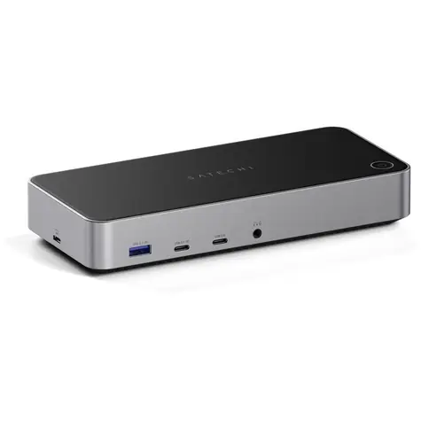 Satechi dokovací stanice šedá / 2x USB-C / 3x USB-A / 3x HDMI / 2x Displayport / RJ45 / 3.5mm jack / DC