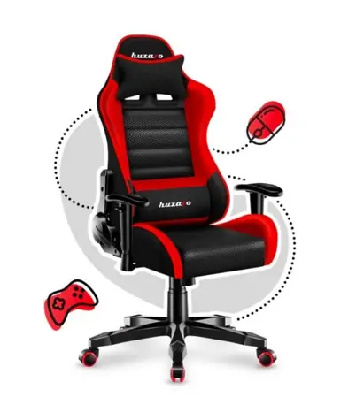 Huzaro Ranger 6.0 Mesh červená / Dětská herní židle / nastavitelná / nosnost až 130 kg / HR pěna