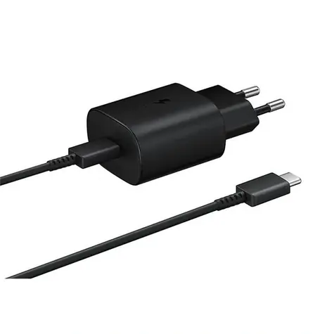 SAMSUNG Napájecí adaptér s rychlonabíjením (25W) s kabelem (bulk) černá / USB-C / 3A 