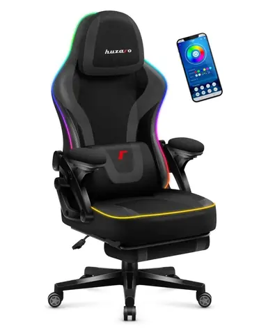 Huzaro Force 4.6 Mesh RGB černá / Herní židle / nastavitelná / nosnost až 130 kg / látka