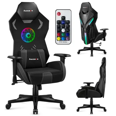 Huzaro Combat 7.6 RGB černá / Herní židle / nastavitelná / nosnost až 140 kg
