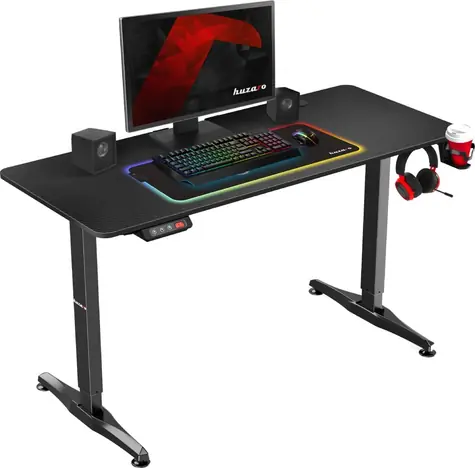 Huzaro Hero 8.5 černá / Elektrický herní stůl / 140 x 60 x 74 - 119 cm